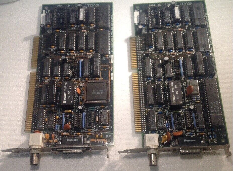 (Lot of 2) Vintage IBM PC (Novell) Expansion/Network Card, Dual Connectors