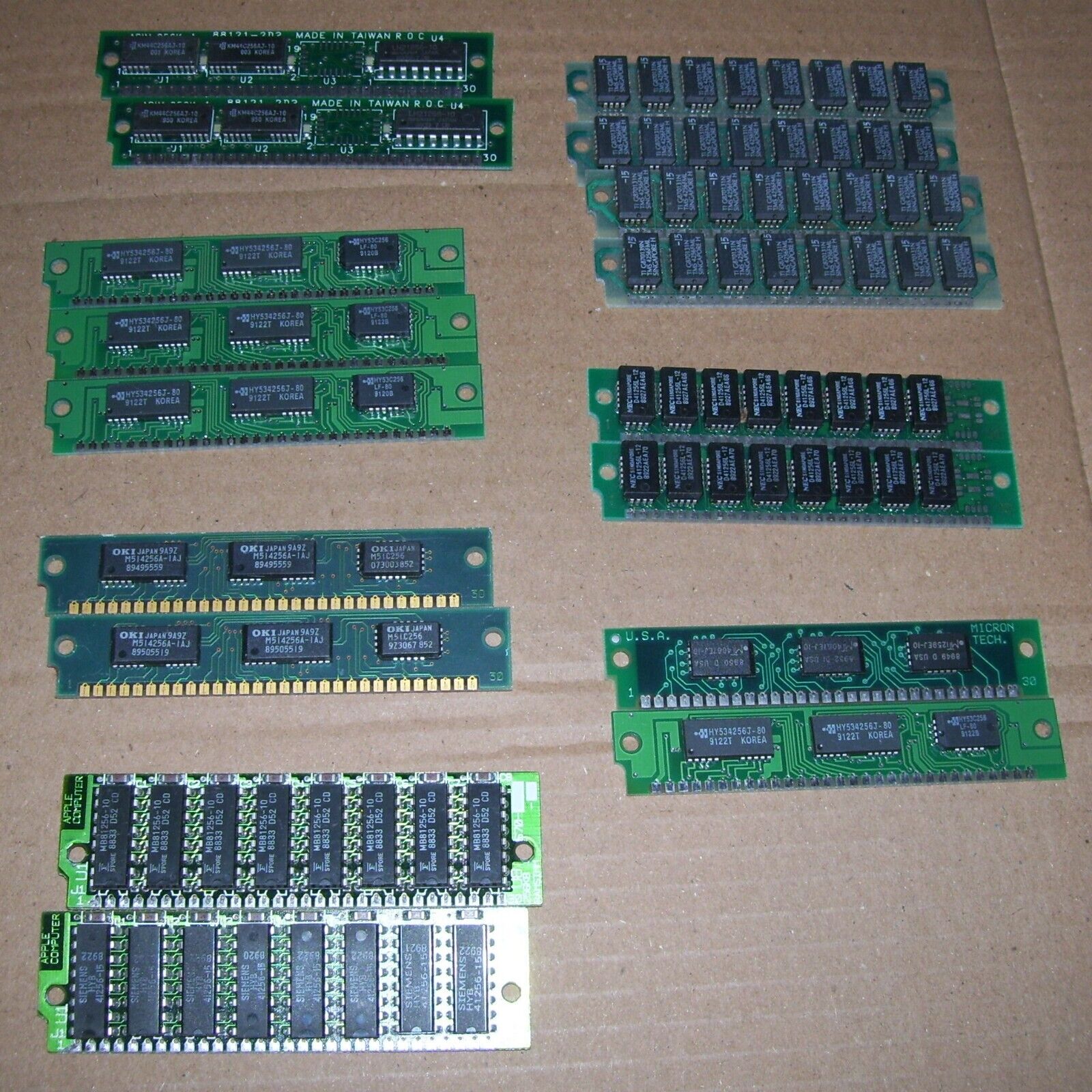 17 x 256K 30 pin simms Memory JOB LOT Vintage Apple Atari 520 1040 STE Computer