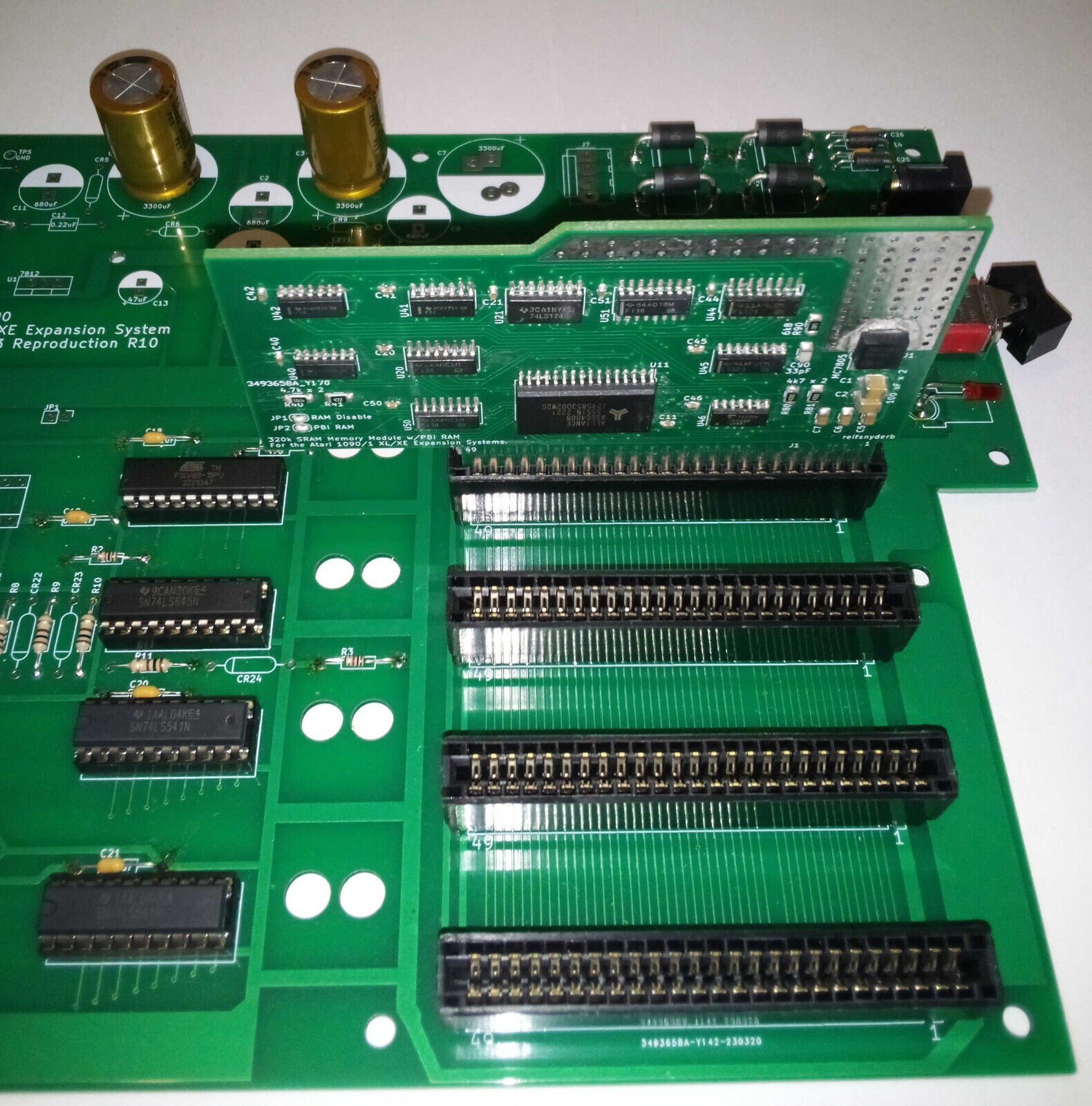 Atari 1090XL Reproduction Main Board with two cards.