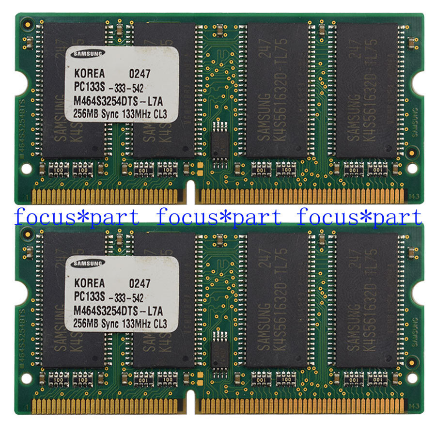 Samsung 512MB (2X256MB) PC133 144PIN NON-ECC SDRAM Memory RAM SO DIMM 3.3V