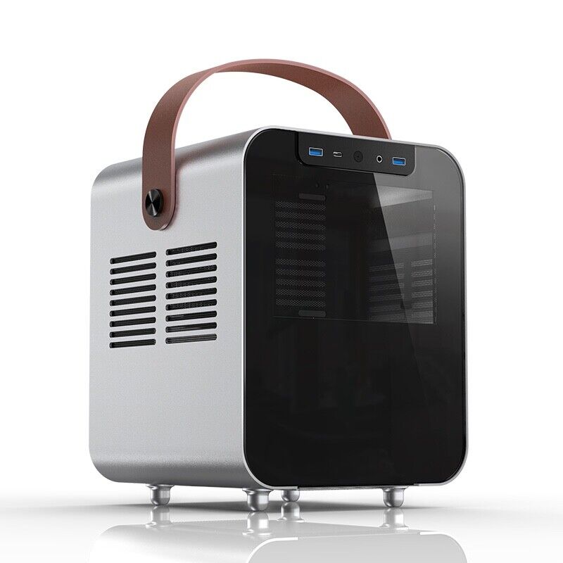 Jonsplus BO100-G Portable, Mini-ITX PC Case with Tempered Glass Front Panel