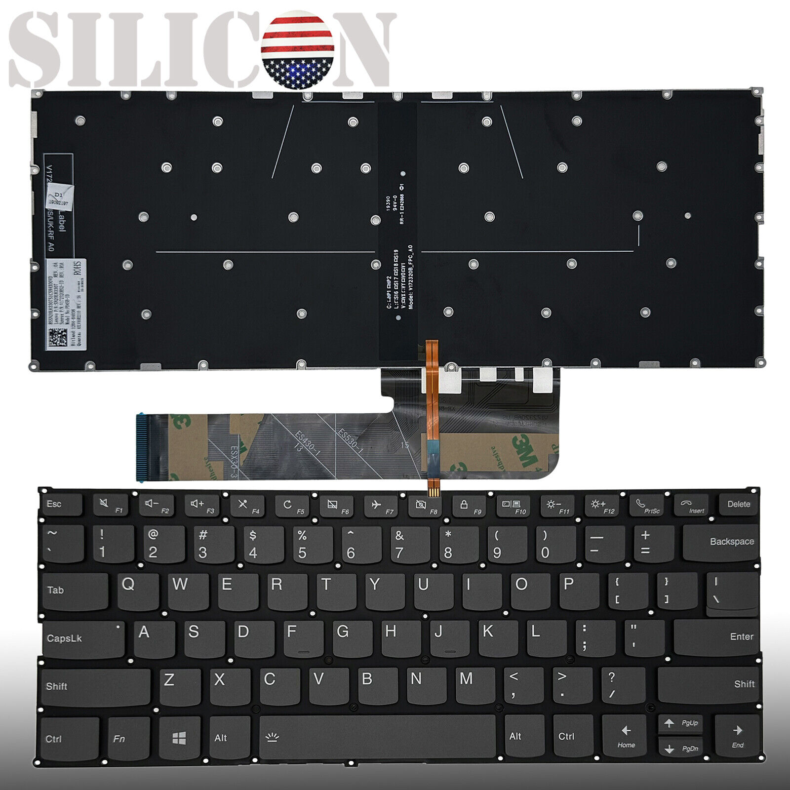 New For Lenovo FLEX-14API FLEX-14IML FLEX-14IWL Keyboard US Backlit