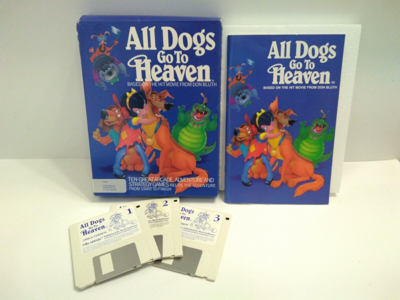All Dogs Go To Heaven on Floppy for Commodore Amiga Game - Good Cond., Untested