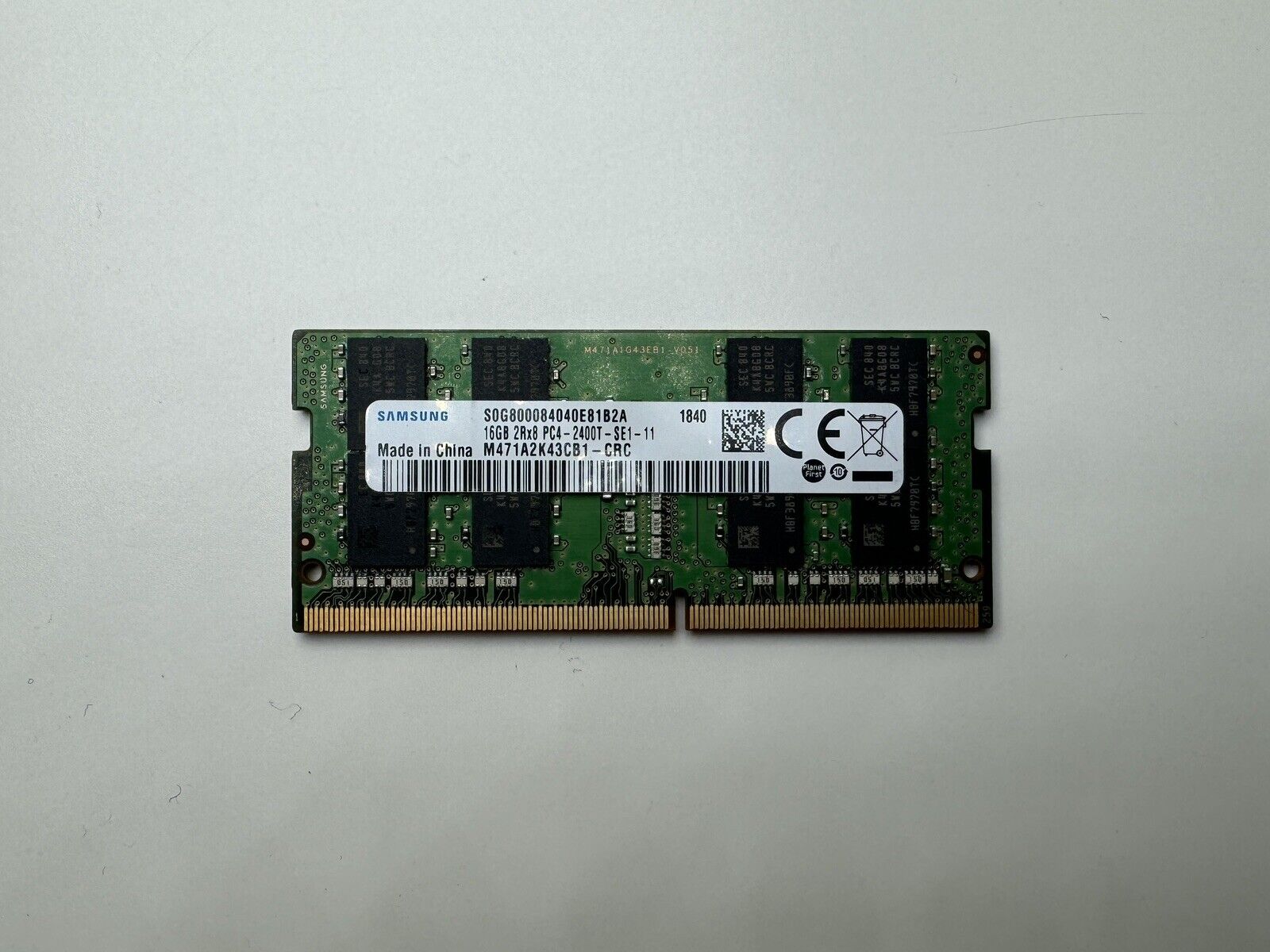Samsung 16GB DDR4 2400MHz 1.2V CL17 SODIMM Memory Module (M471A2K43CB1-CRC)