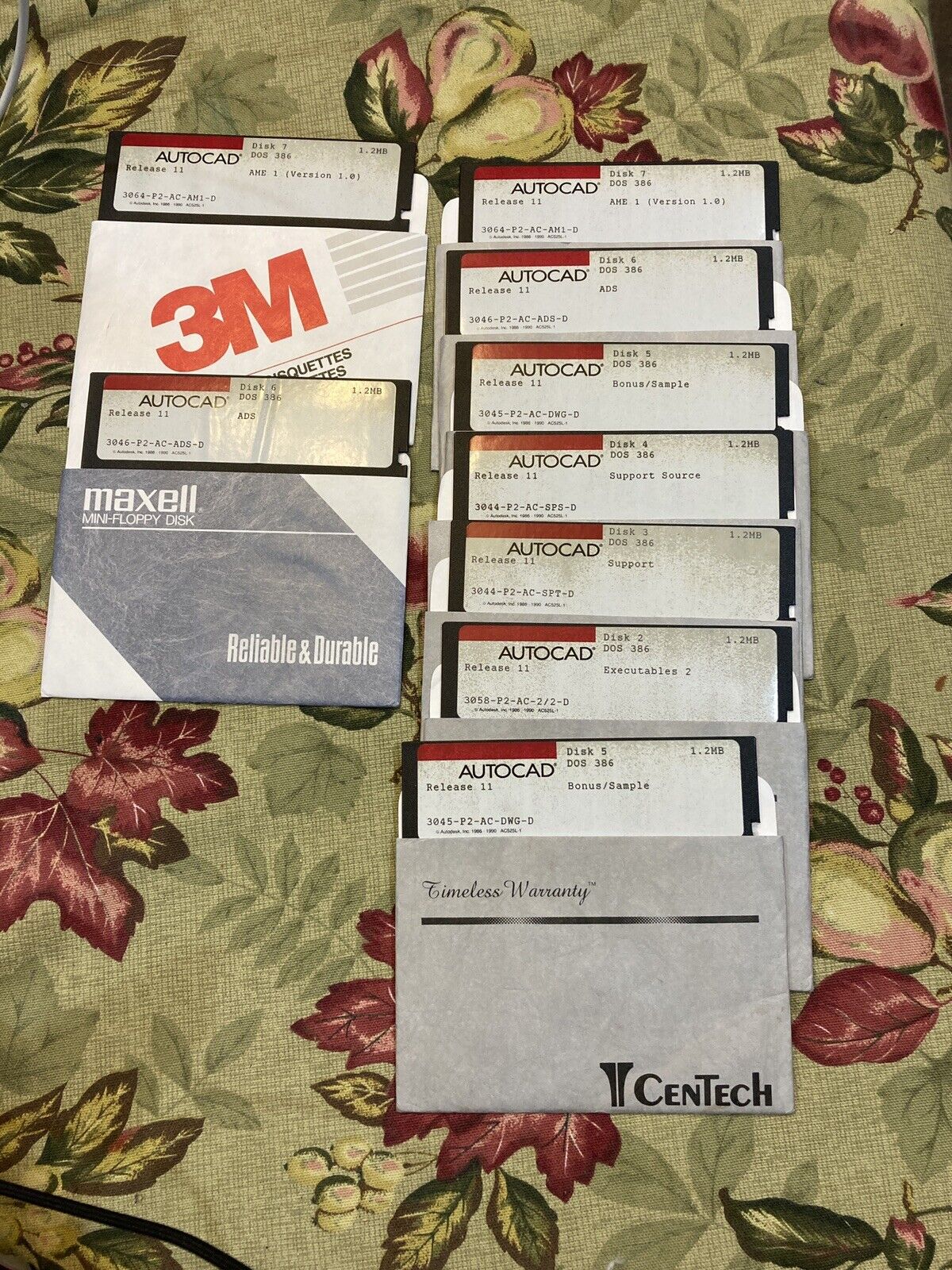 Vintage Autocad Release 11 - 5.25 Floppy Disk Computer Software IBM