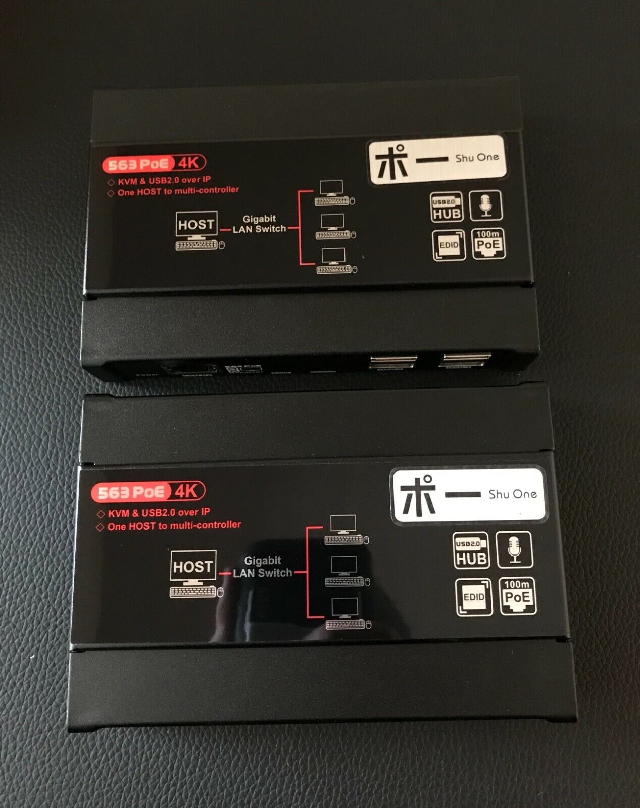 ShuOne 4k HDMI KVM USB Extender, KVM Over IP Support Gigabit POE Network Switch