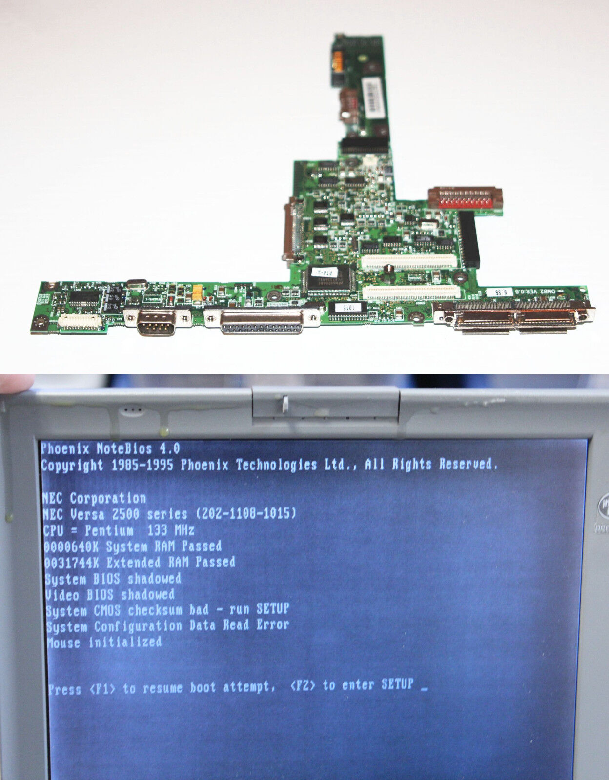 Lower Pentium I Motherboard OAK OT1 VER 0.8 - NEC Versa 2530 2500 Vintage Laptop
