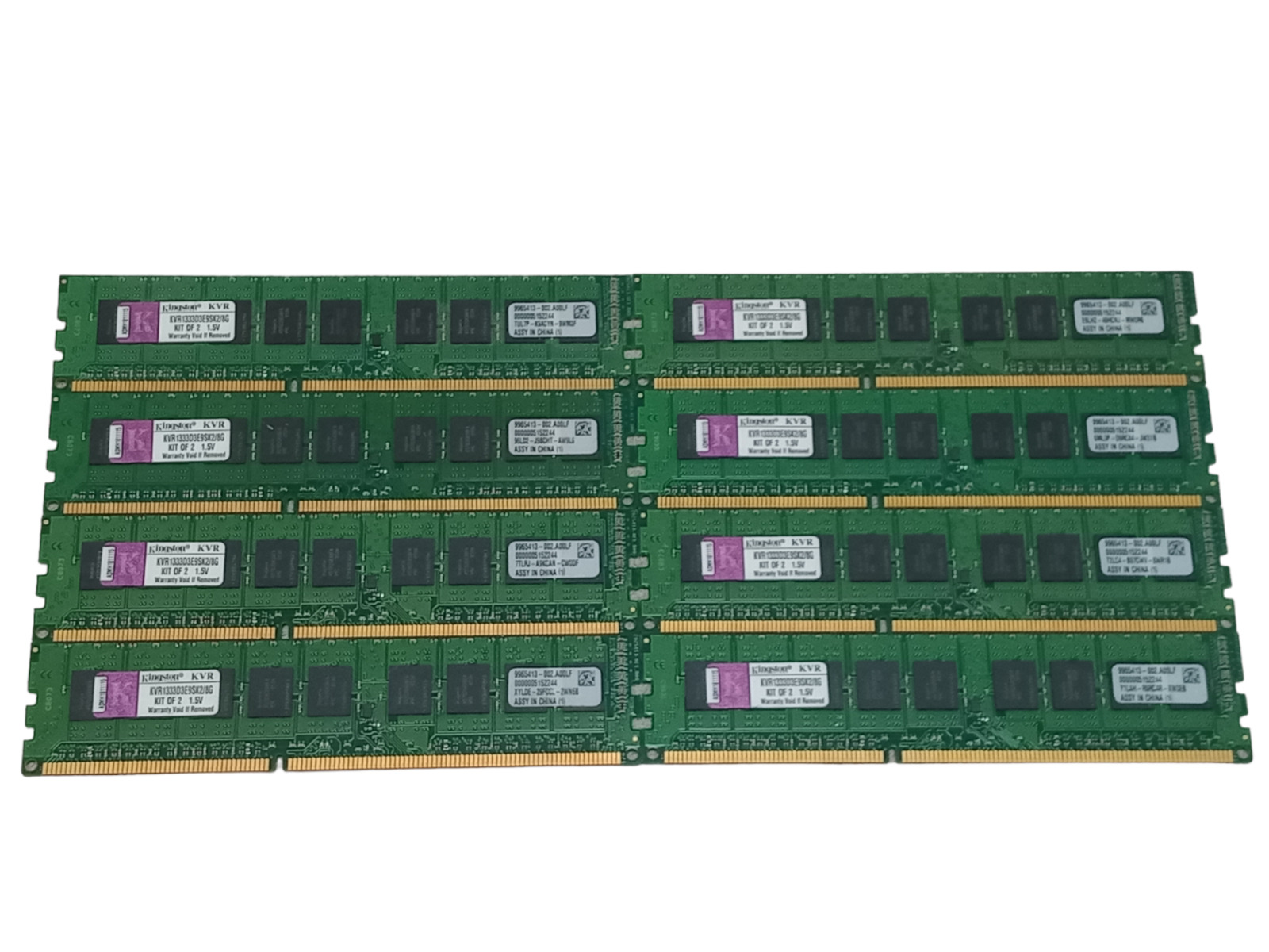 Kit x8 Kingston KVR1333D3E9SK2/8G 32GB (4GBx8) PC3-10600 DDR3-1333 ECC DIMM RAM