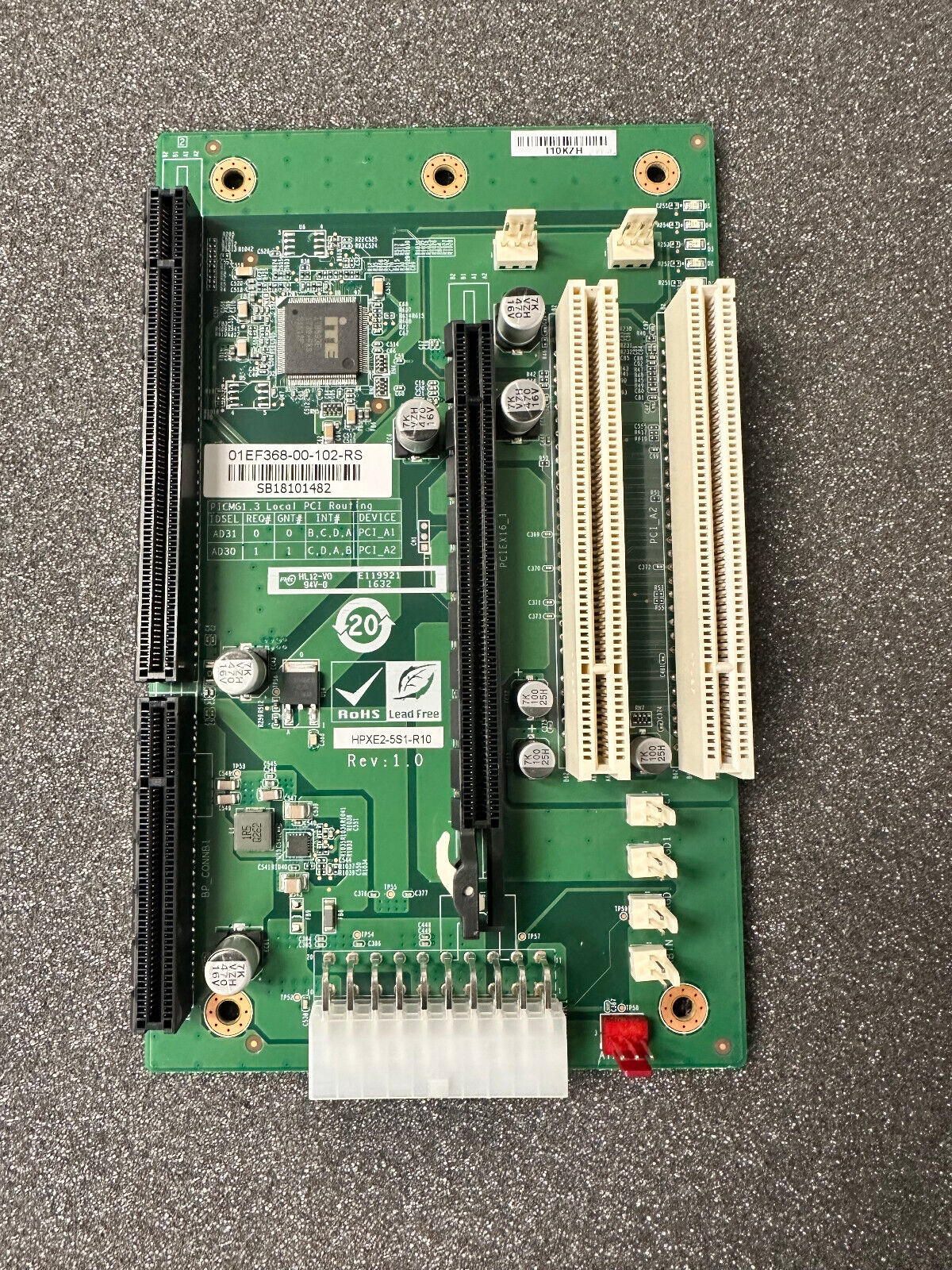 IEI Technology HPXE2-5S1-R10 5-slot PICMG 1.3 backplane for half-size SBC