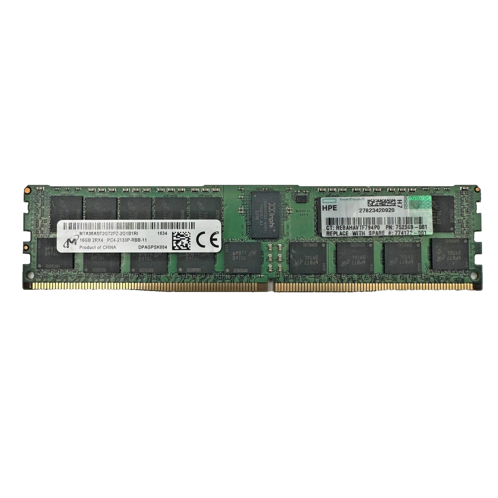 Micron 16GB 1X16GB RAM PC4-17000 DDR4-2133P SERVER SDRAM MTA36ASF2G72PZ-2G1B1RI