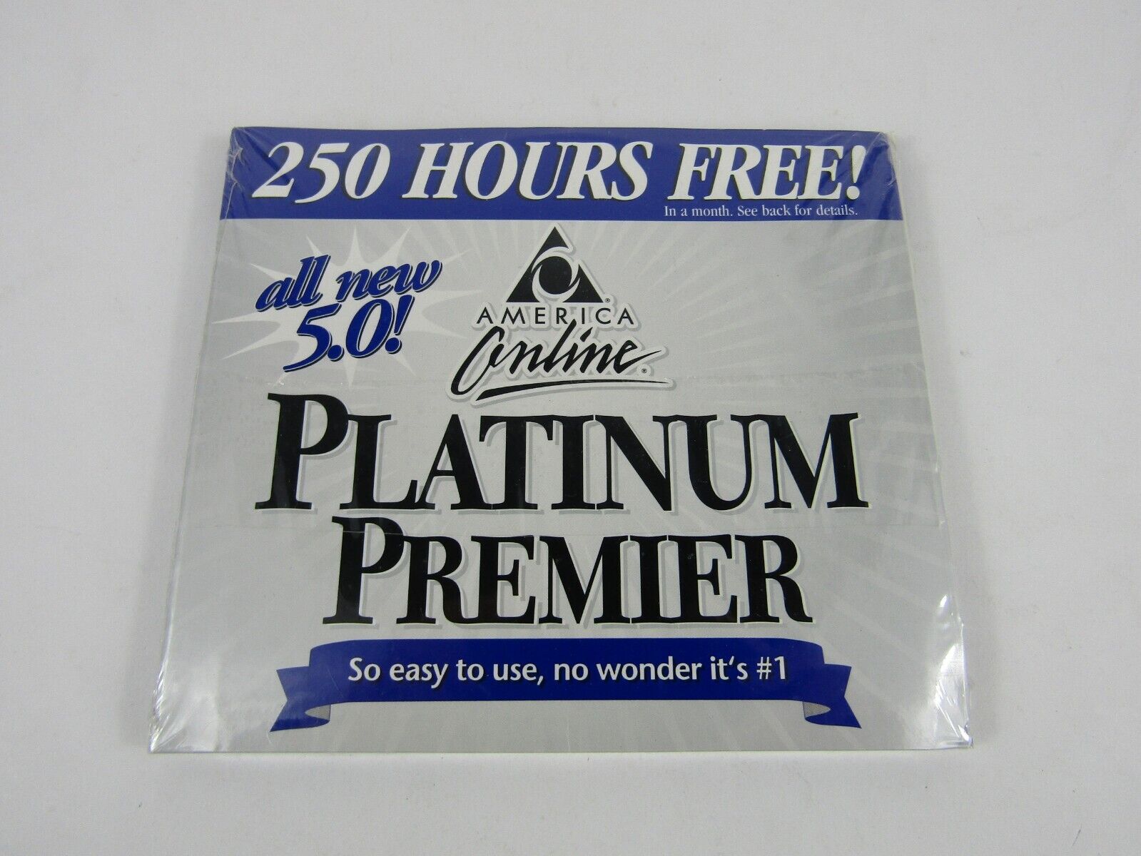 Vintage NEW Platinum Premium Version AOL Version 5.0 Internet CD Disc 250 Hours