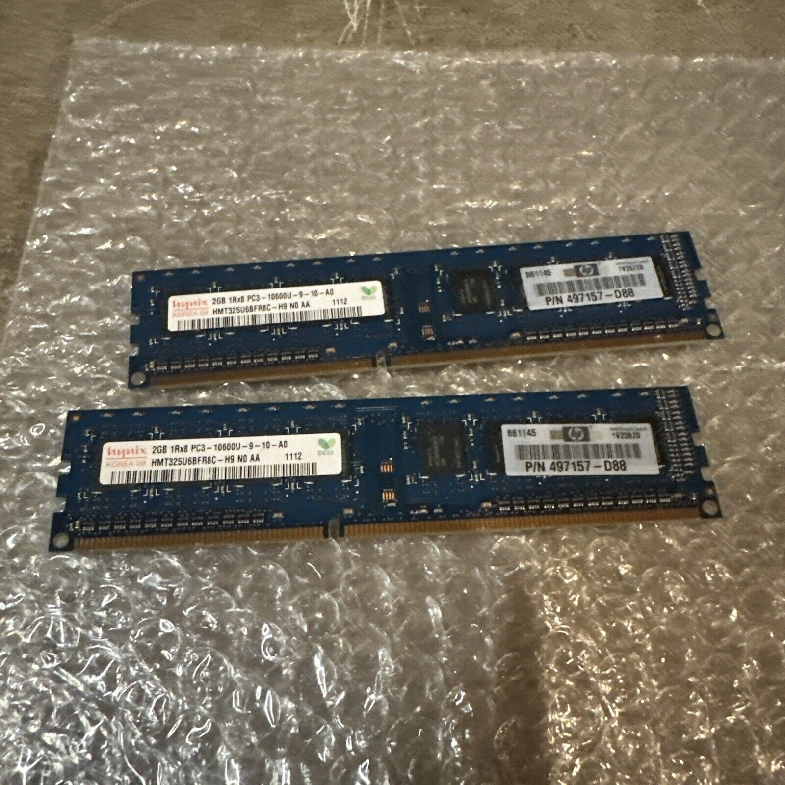 Lot Of 2 Hynix 2GB 1RX8 PC3-10600U-9-10 A0 HMT325U6Cbfr8c -H9 NO AA