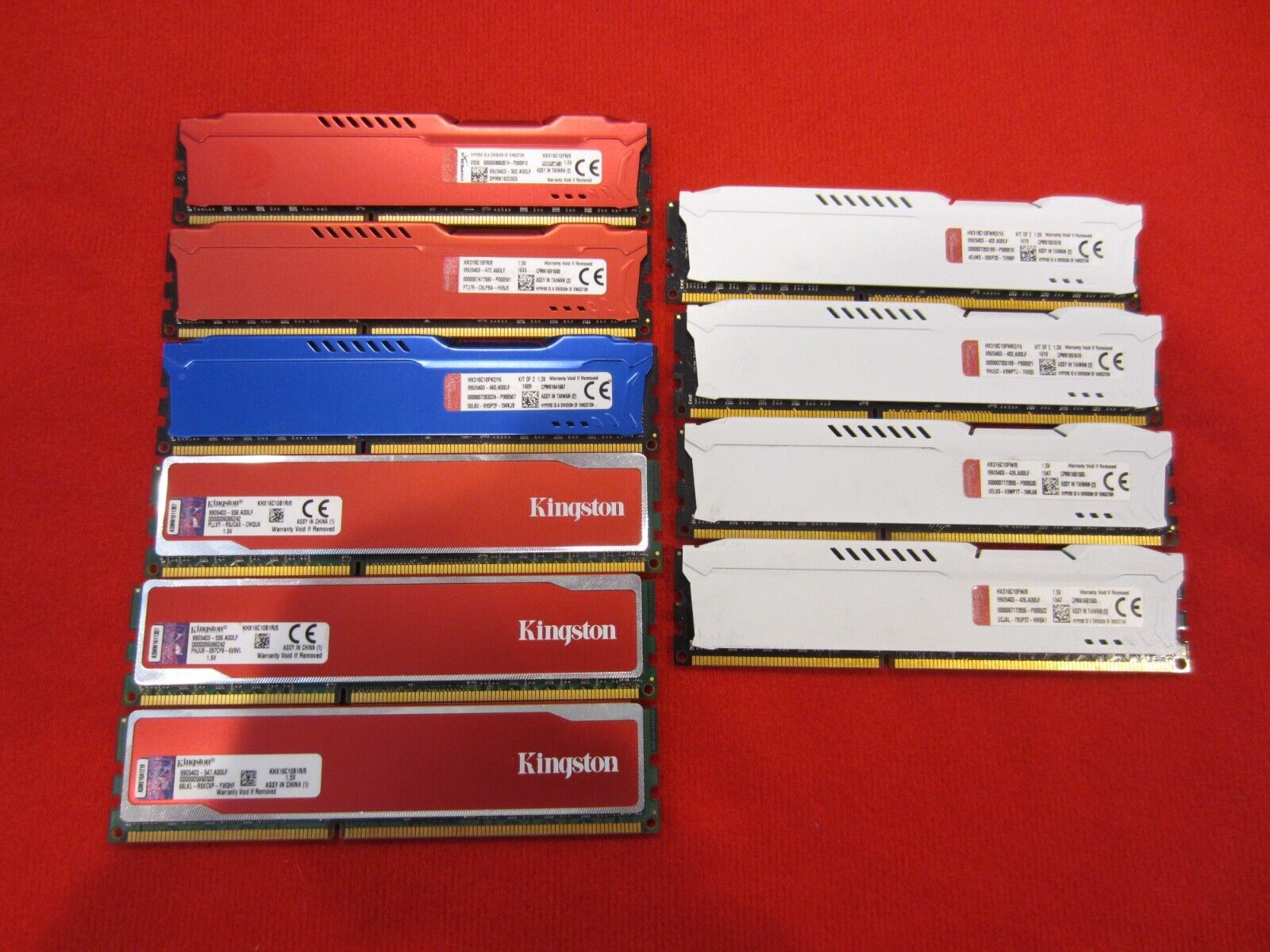 Lot of 10pcs Kingston 8GB PC3-12800 DDR3-1600Mhz Desktop Udimm Memory