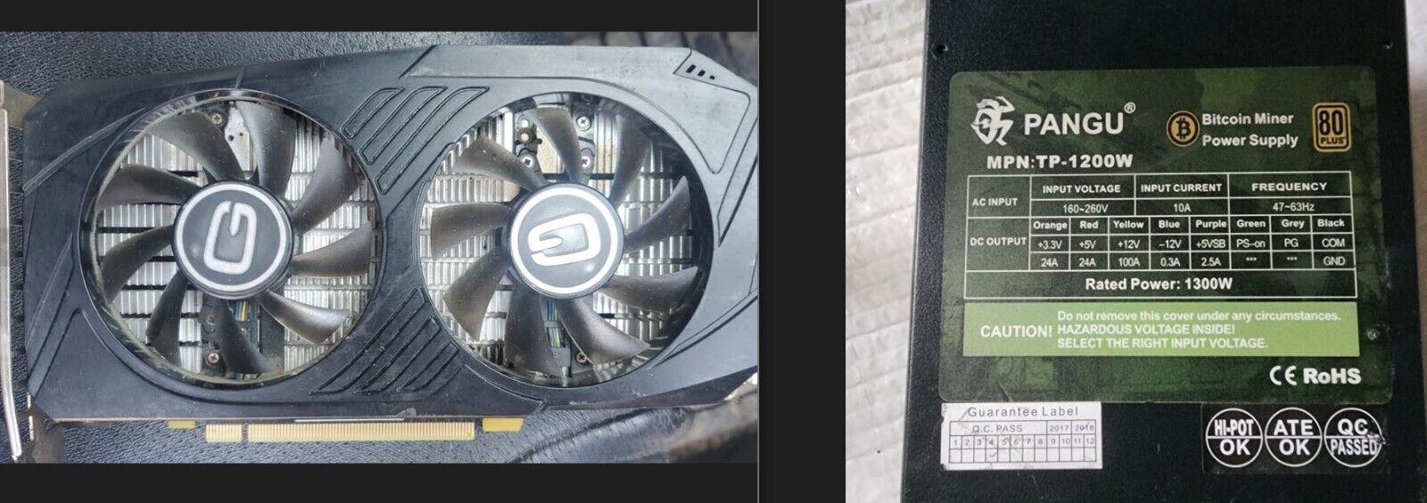 Used Nvidia P106-100 6G  [Dynex Kaspa GamePass Car (Box of 5 GPUs) with PSU1300W