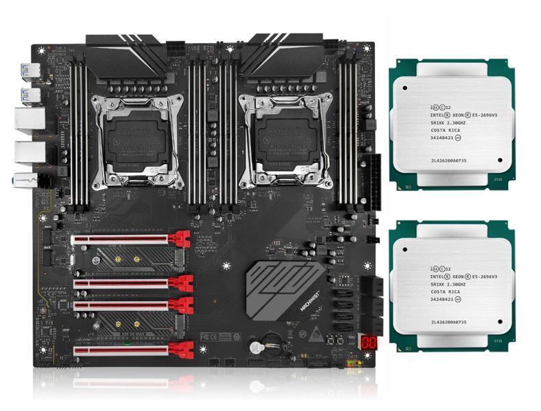 X99 D8 MAX LGA2011-3 Motherboard Intel Xeon E5-2696v3 36c/72t 2.3GHz worktion