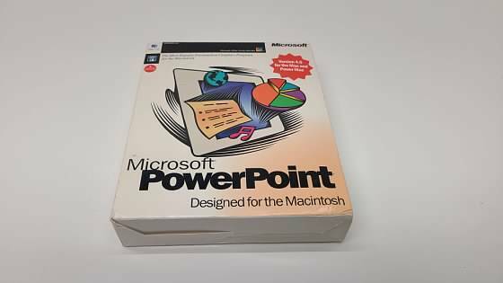 Vintage 1995 Microsoft Powerpoint 4.0 Macintosh install disks box manual SEALED