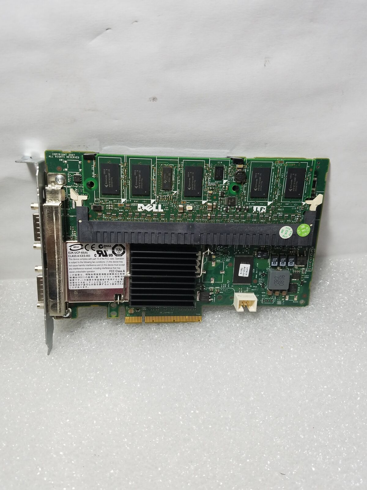 Dell PERC 6/E Dual Channel PCI-E 512MB & Battery SAS Raid Controller FY374