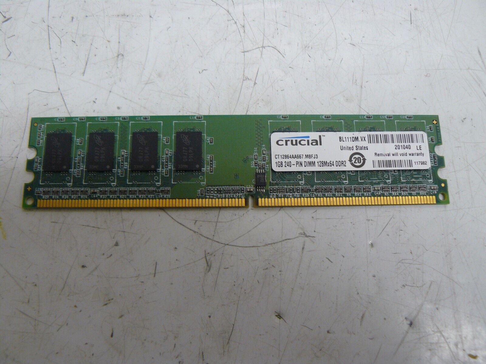 CRUCIAL CT12864AA667.M8FJ3 1 GB 240-PIN DIMM 128MX64 DDR2 MEMORY CARD BL111DM.VX