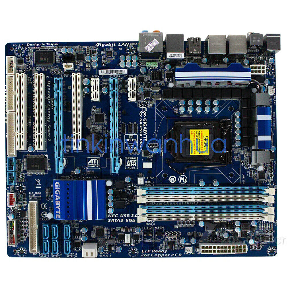 For Gigabyte GA-P55A-UD3R Motherboard skt 1156 DDR3 Intel P55 MotherBoard Tested