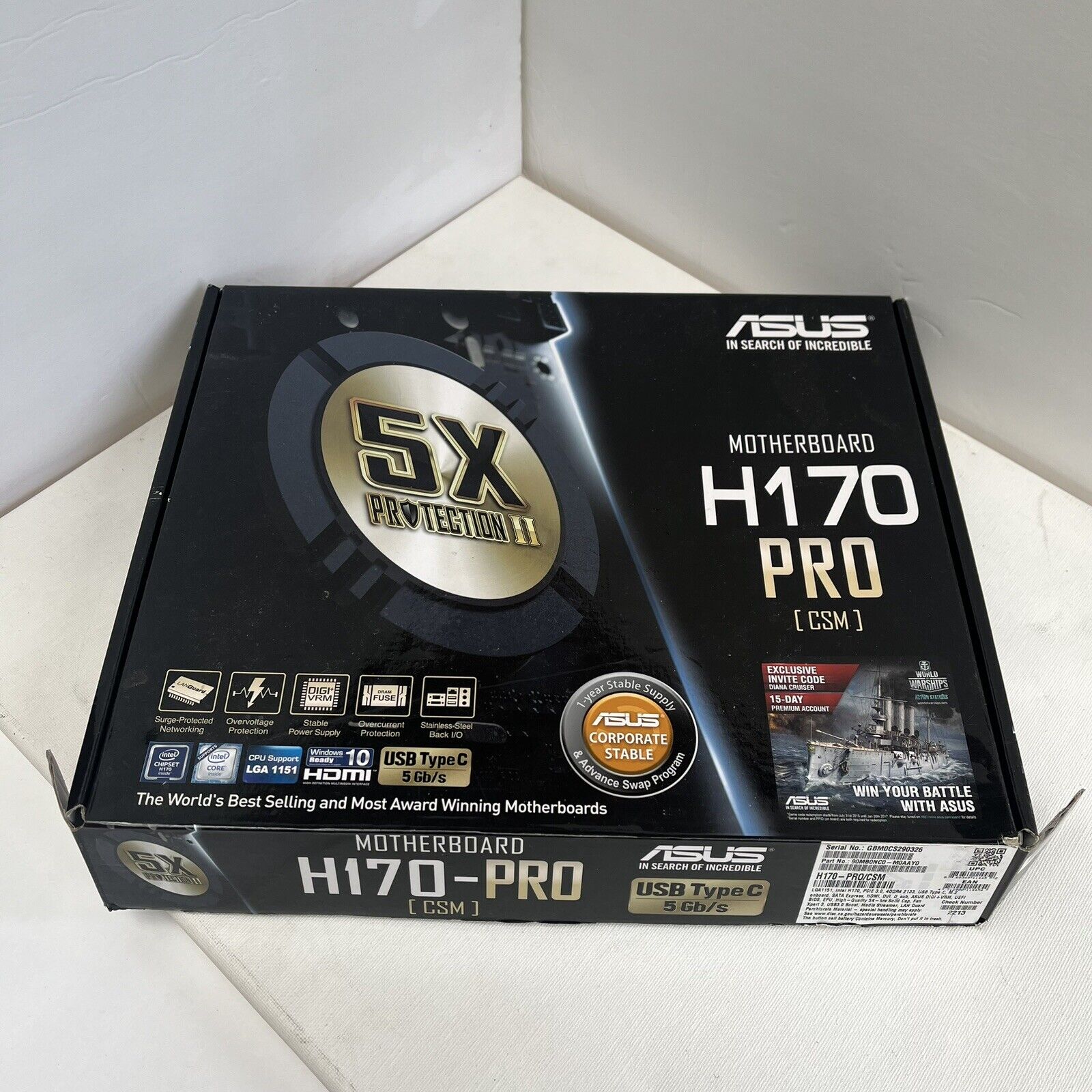 ASUS H170-PRO Motherboard ATX Intel H170 LGA1151 DDR4 64GB SATA3 M.2 HDMI VGA