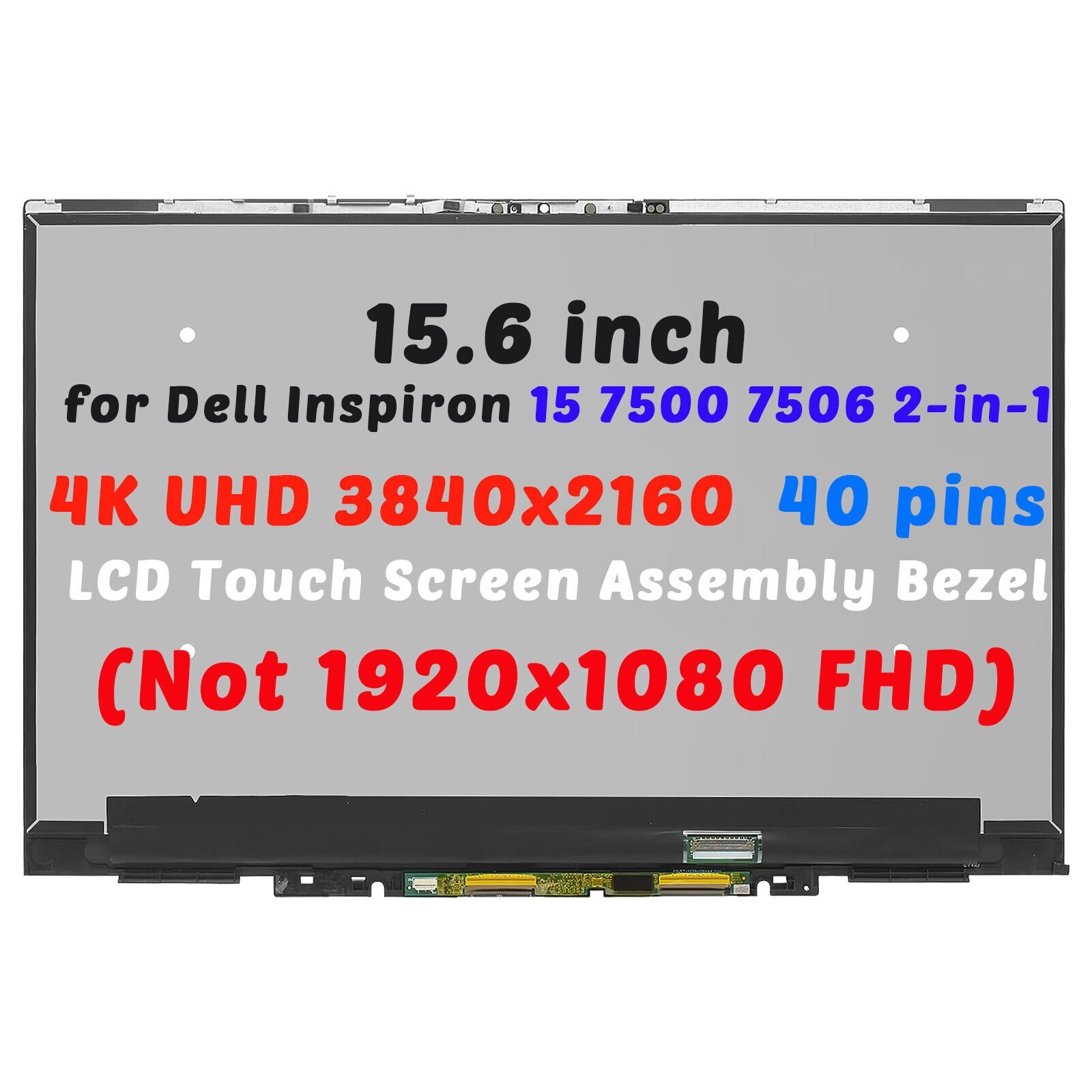 4K UHD LCD Touch Screen Assembly for Dell Inspiron 15 7506 P97F003 B156ZAT01.0