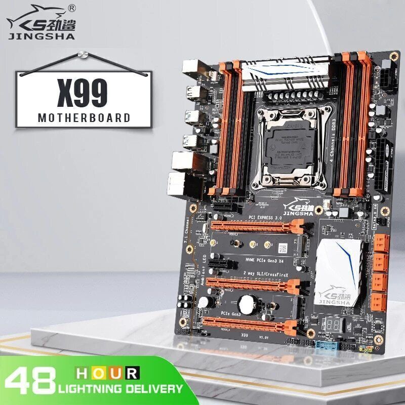 X99 Motherboard LGA 2011-3 DDR3 SATA3.0 NVME For Intel Xeon E5-2678V3 / 2669 V3