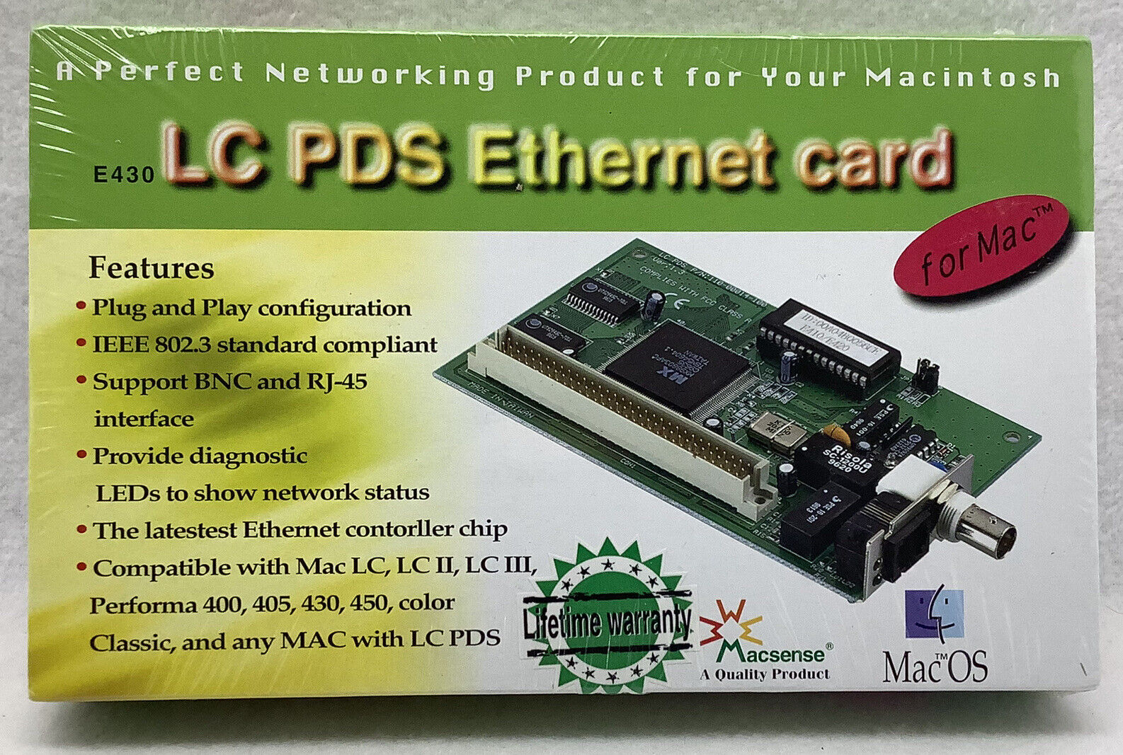 Vintage Macsense Ethernet Card E430 Sealed  Rare