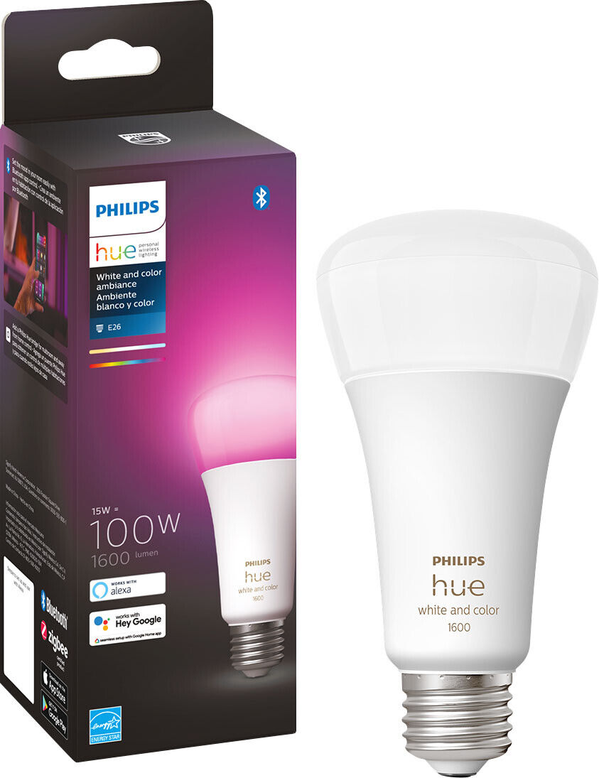 Philips Hue White and Color Ambiance 100W A21 LED Smart Bulb NEW
