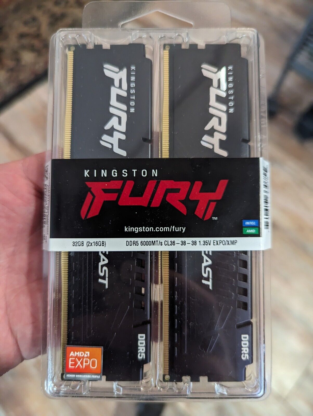 Kingston FURY Beast 32GB DDR5 SDRAM Memory Kit(kf560c36bbek2-32)(2 16GB modules)