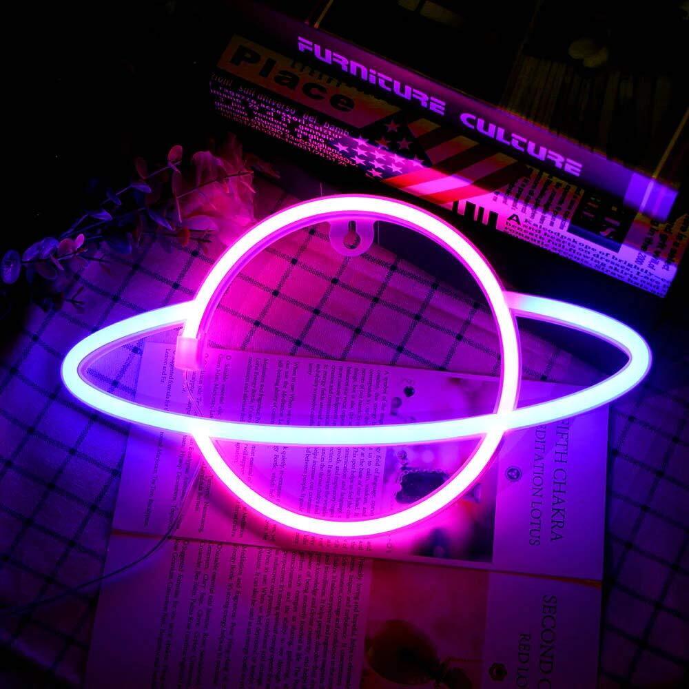 Neon LED Planet Sign Wall Decor