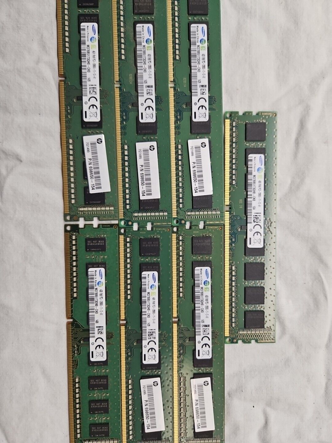 Lot Of 7 Samsung PC3-12800U 4GB UDIMM 1600 MHz PC3-12800 DDR3 SDRAM Memory...
