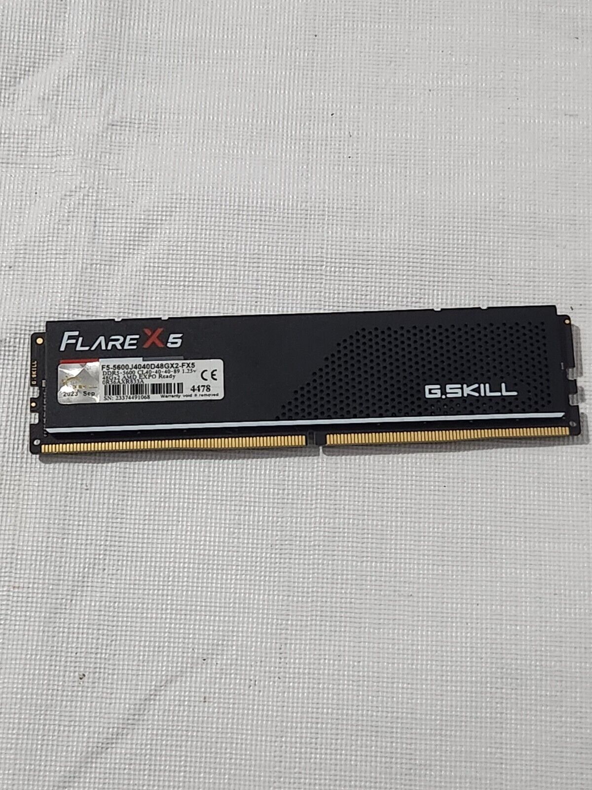 (1) G.SKILL Flare X5 48GB (1 x 48GB) 288-Pin PC RAM DDR5 5600 (PC5 44800)