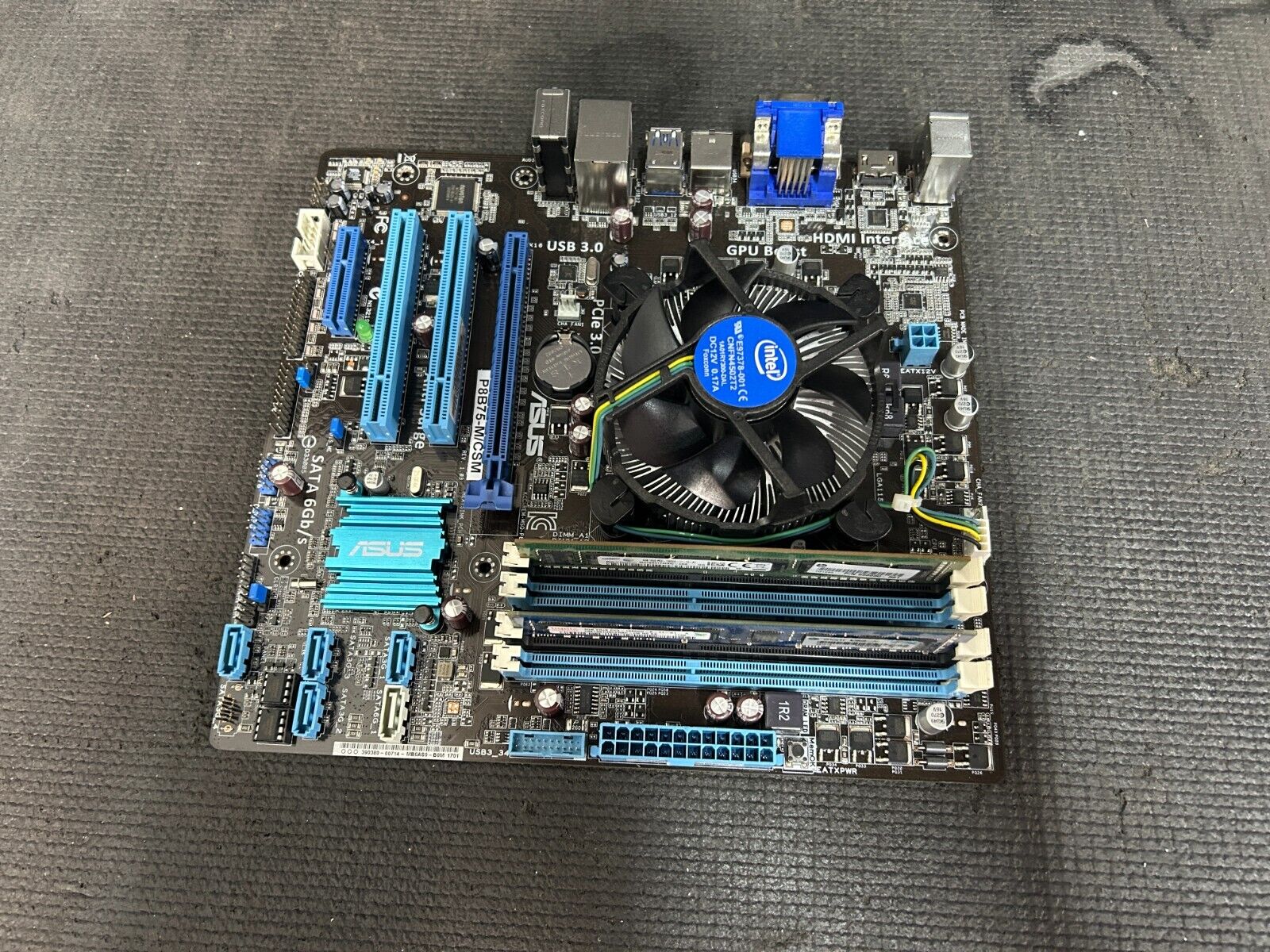 ASUS P8B75-M/CSM, LGA 1155 with Intel I7-3770K 3.50GHz 8GB RAM Heatsink and Fan
