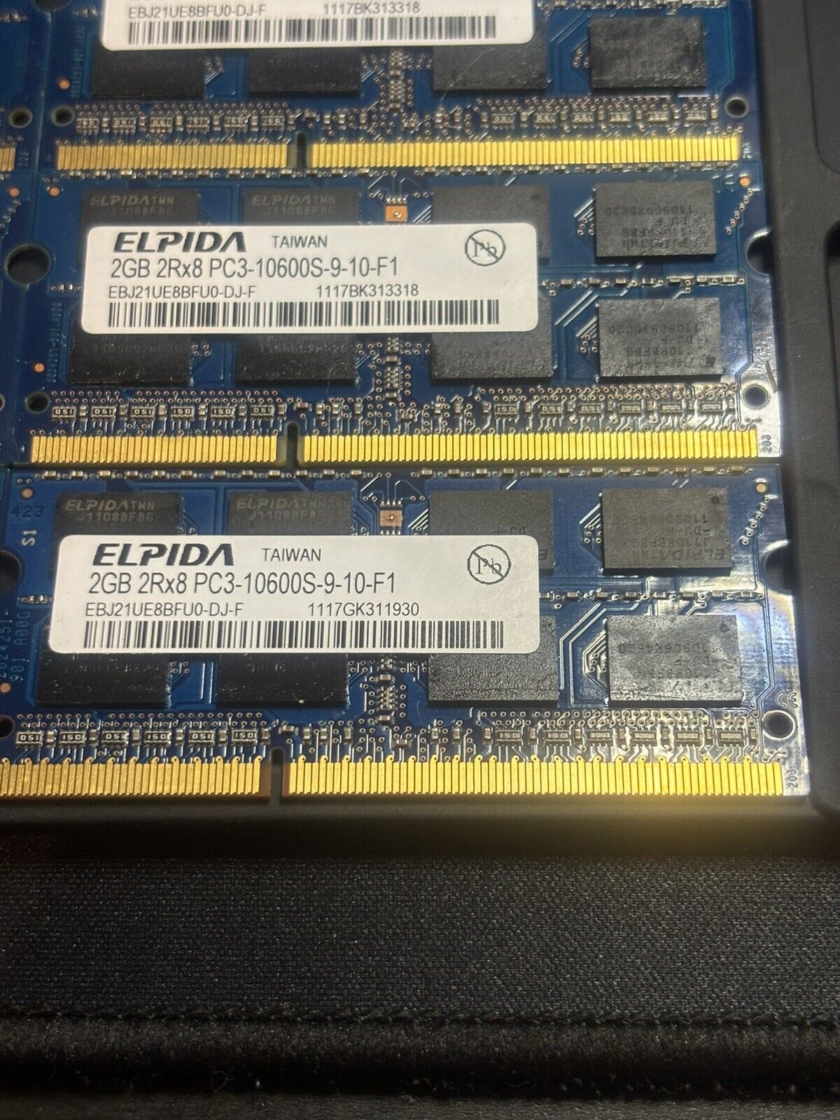 ELPIDA 4GB (2x2GB) - DDR3 Laptop Memory - 2GB 2Rx8 PC3-10600S-9-10-F1