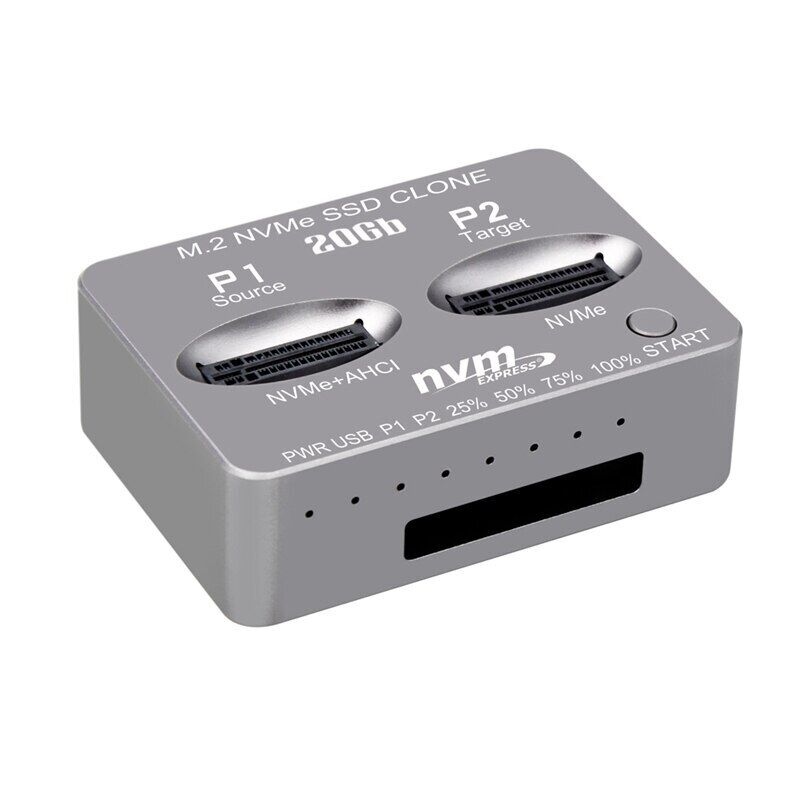High Speed USB3.2 Gen2 Type C Dual Ports M.2 NVME SSD Clone Docking Station