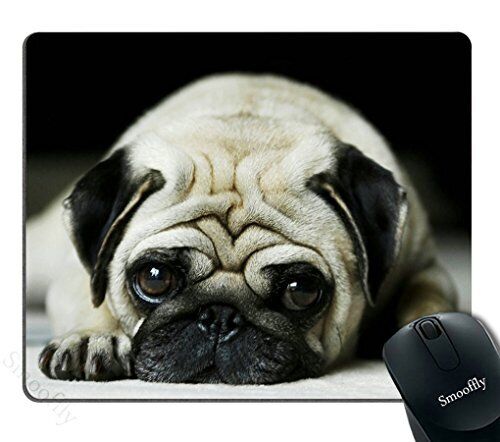 Smooffly Cute Pug Dog Mousepad Custom Funny Animal Gaming Mouse pad 9.5X7.9 i...