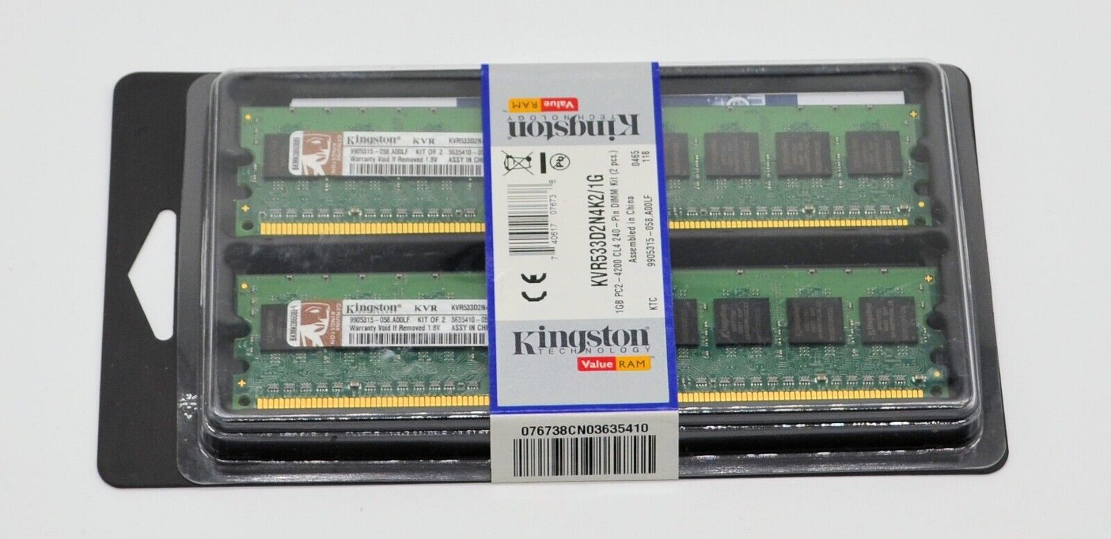 Kingston DDR2-533 KVR533D2N4K2/1G  Memory Kit Brand New x 2 Bundle D-01