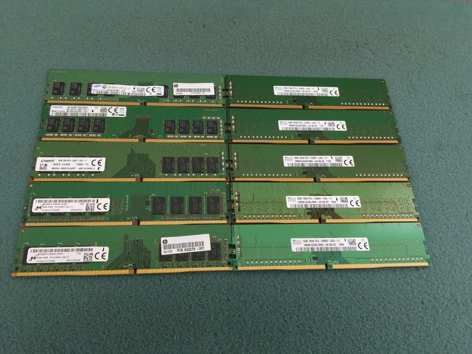 (Lot of 10) 8GB Mixed Brand / Mixed Speed DDR4 Desktop Memory RAM - R445