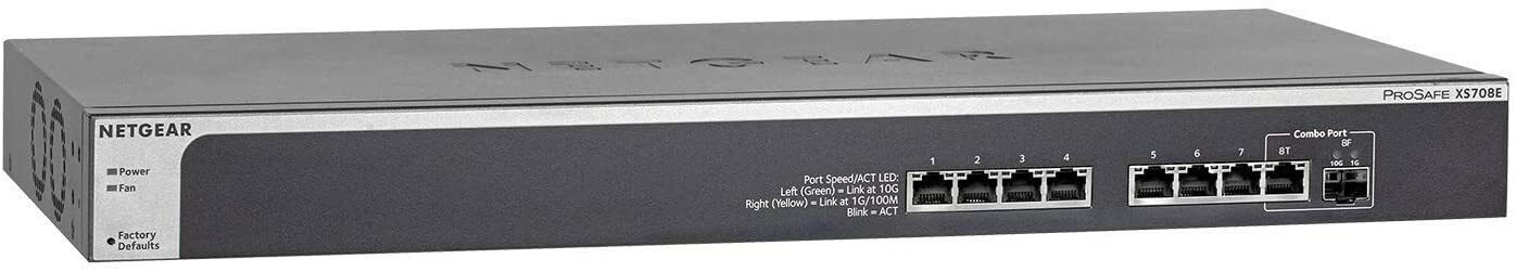 NETGEAR PROSAFE  XS708E-200NES  8 Port 10 Gigabit L2 MANAGED Switch, SFP+ NEW