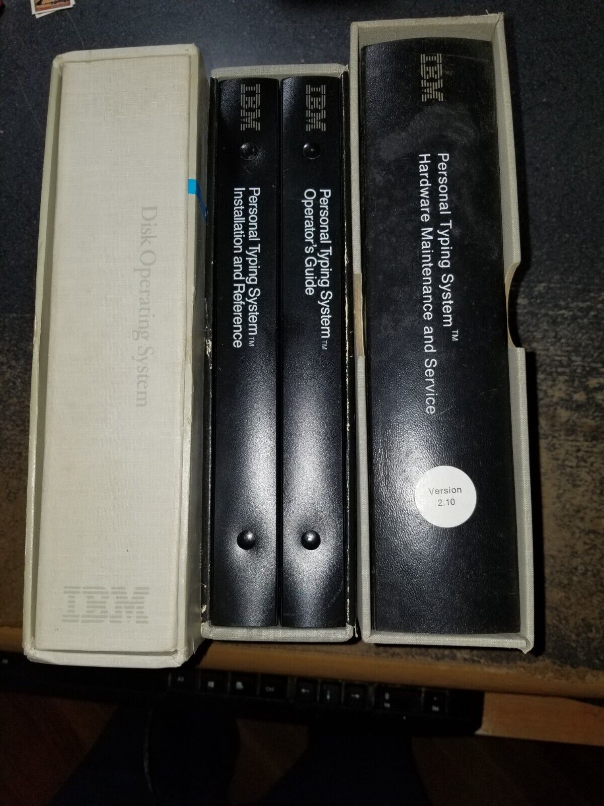 IBM Vintage Operating System Binder, Other Manuals in original boxes. Has discs.