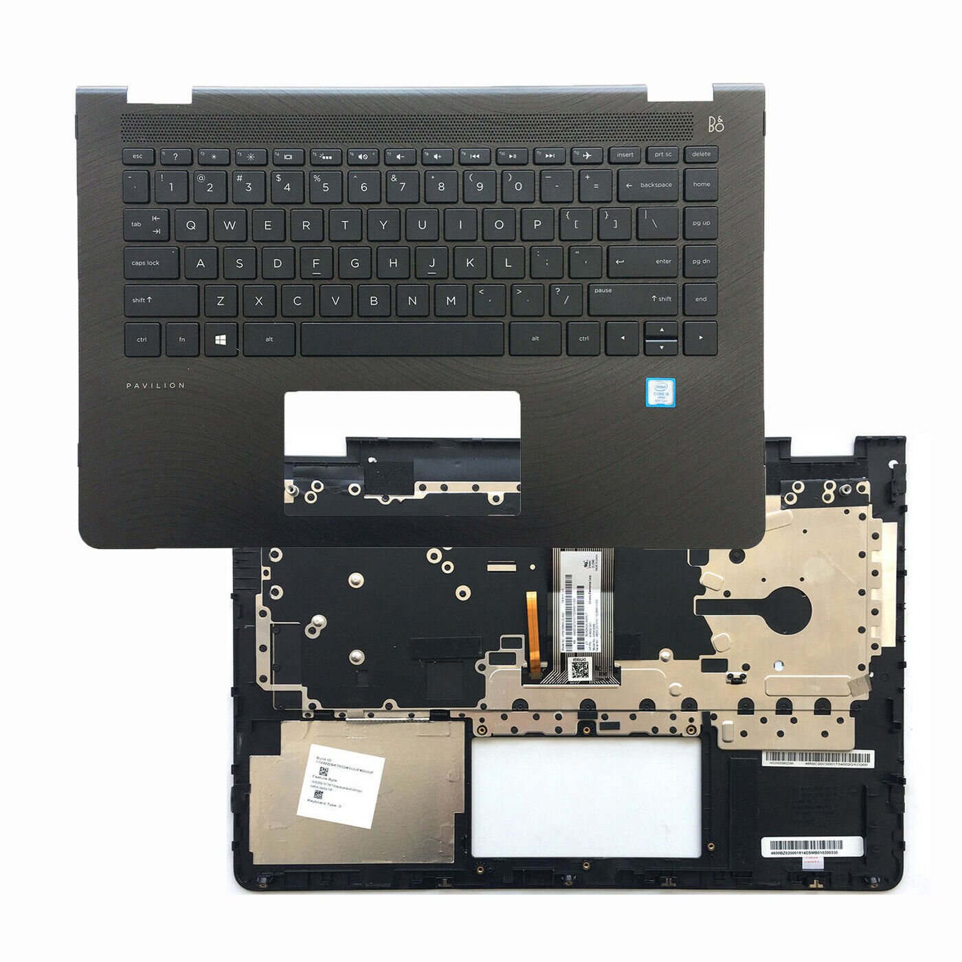 New for HP Pavilion 14-BA 924117-001 Black Palmrest Case Cover US Keyboard