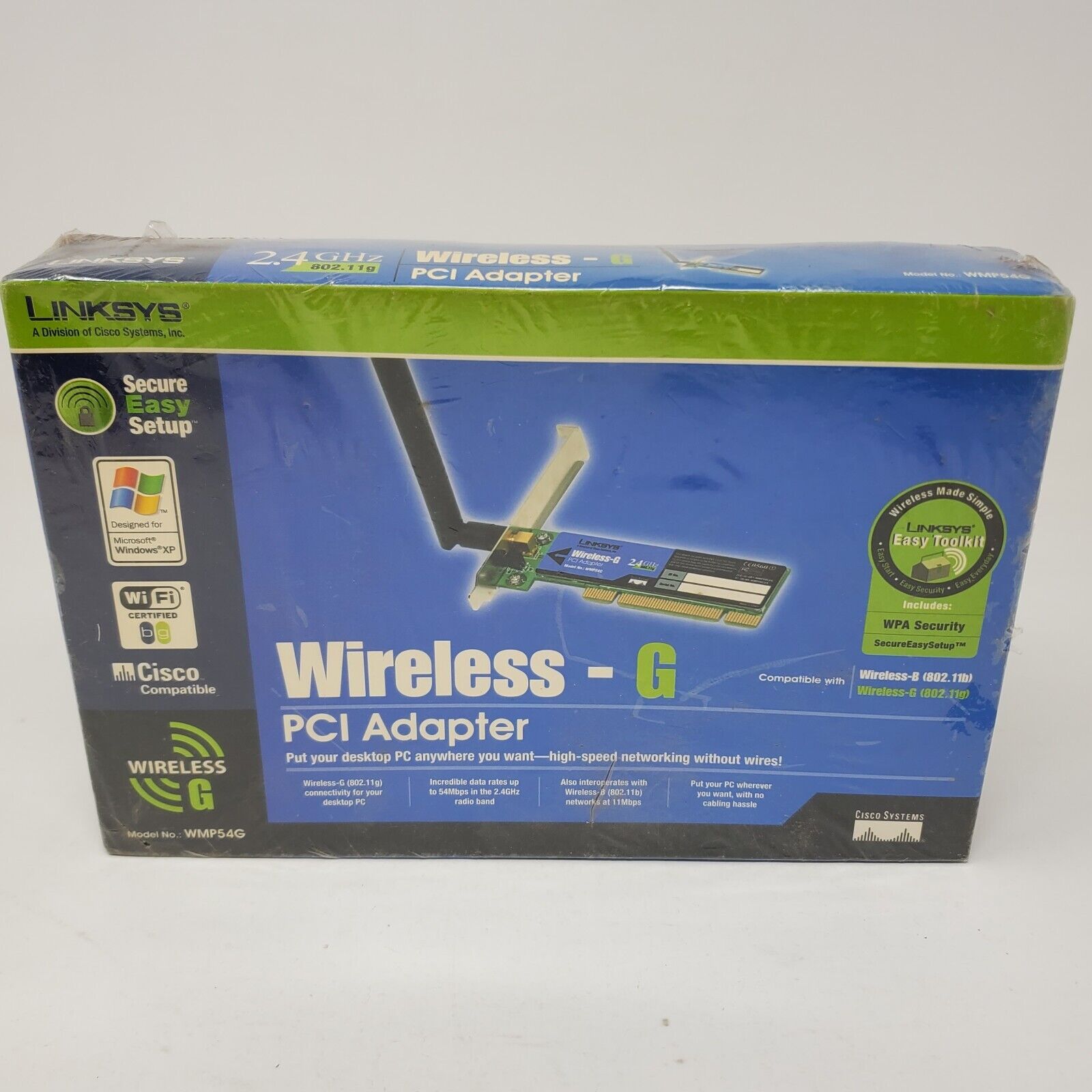 Linksys WMP54G Wireless-G PCI Adapter - WMP54GS - New