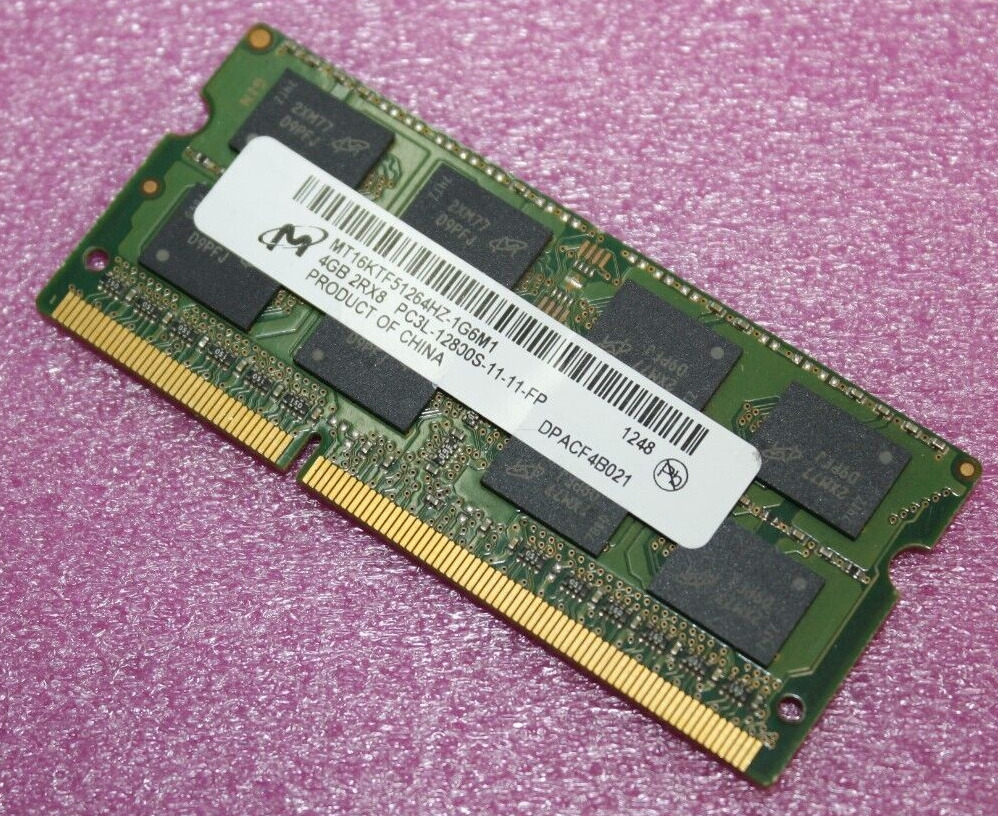 Micron 4GB 2Rx8 PC3L-12800S DDR3 Laptop Memory Ram MT16KTF51264HZ-1G6M1