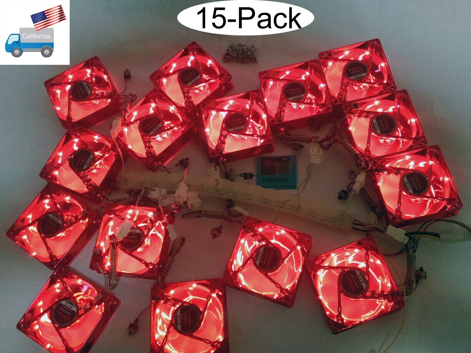 Wholesale Lot 15: NEW 80mm RED LED Cooling Fan Array Kit for Open Mining/Gaming