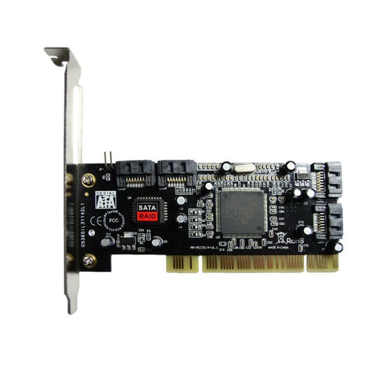 4 Ports SATA to PCI Expansion Card Silicon 3114 Chip Software RAID 0 1 0+1