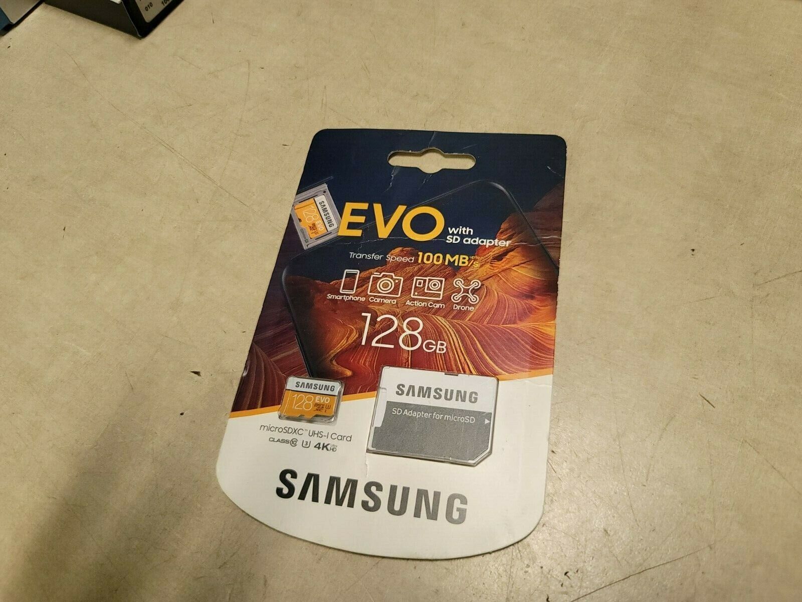SAMSUNG EVO 128GB microSDXC Flash Card + Adapter Model MB-MP128HA/AM