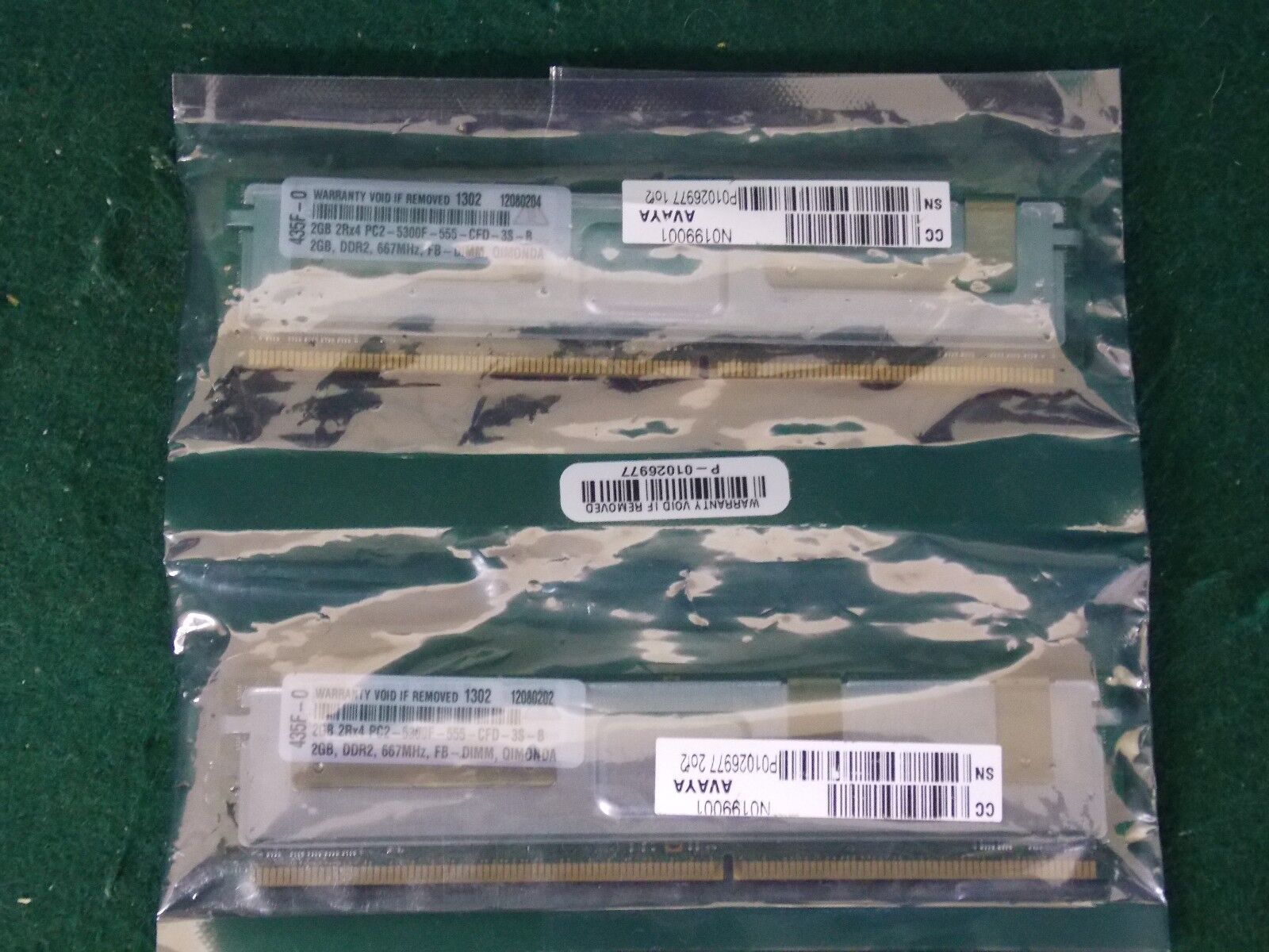 Avaya Sun T5120 4GB (2x 2GB) Memory Expansion Kit 435F- 0 |  N0199001 PO0126977^