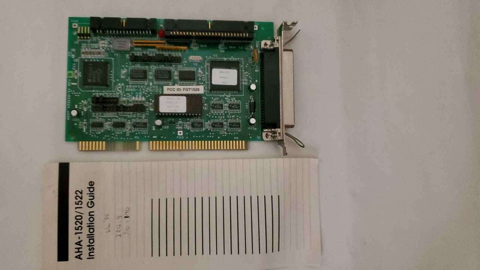 Vintage AHA-1522 ADAPTEC 16 BIT ISA SCSI ADAPTER HARD/FLOPPY