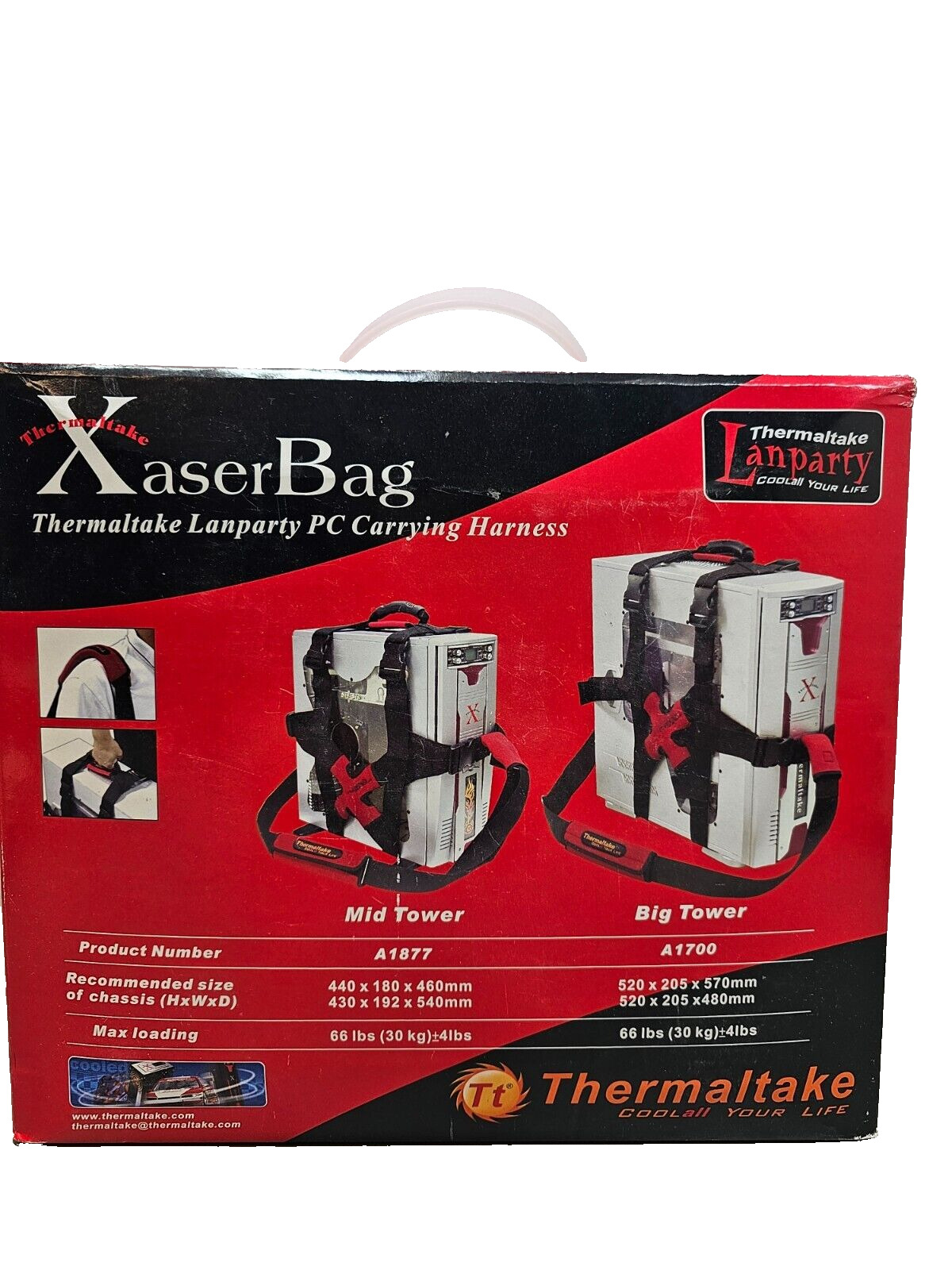 Thermaltake lanparty MidiTower PC carrying harness bag: XASERBAG -A1700 vintage