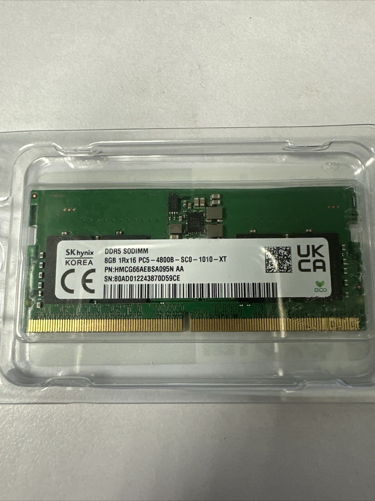SK Hynix 16GB (2x8GB) DDR5 4800MHz SODIMM Laptop Memory RAM, HMCG66AEBSA095N